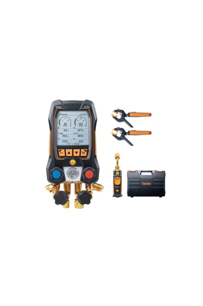 Testo 570s Set Vacuum - Manifold digital inteligent cu sonde wireless de vacuum și de temperatură tip clește