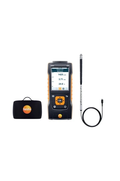 Testo 440 - Set cu sondă pentru viteza aerului cu elice de 16 mm