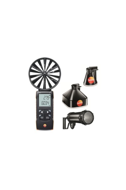 Testo 417 set 2 - Anemometru cu elice, pâlnii de măsurare și dispozitiv de uniformizare