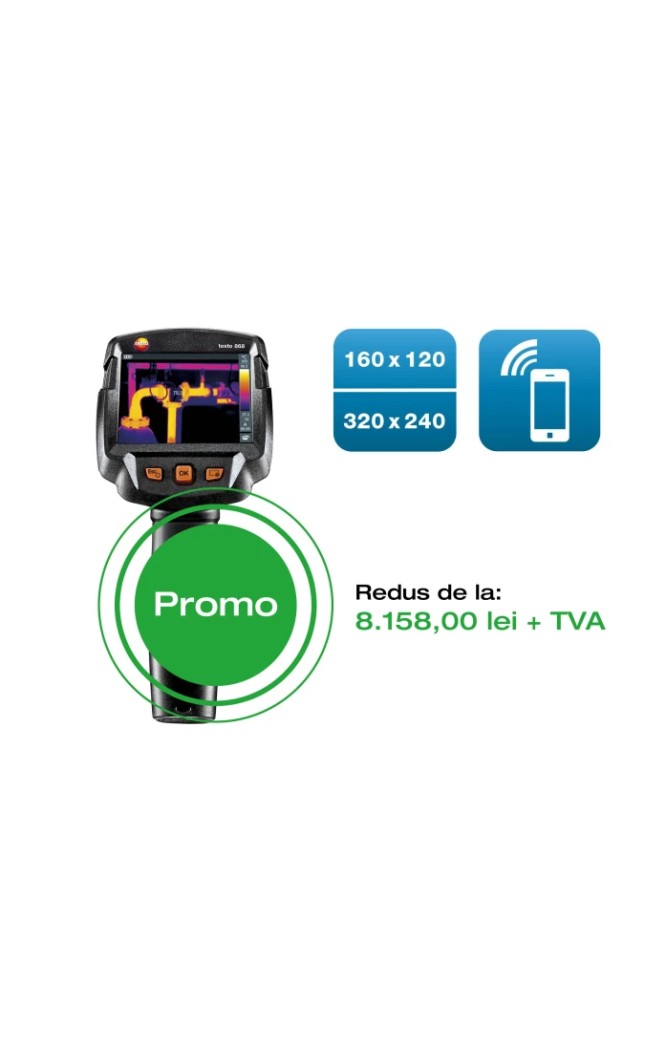 Testo 868s - Cameră de termoviziune cu aplicație pentru mobil 