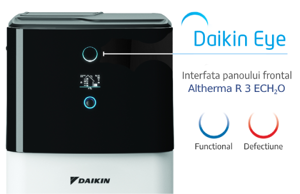 Panou Daikin Eye pe unitatea Altherma ECH2O EBSX 11 kW